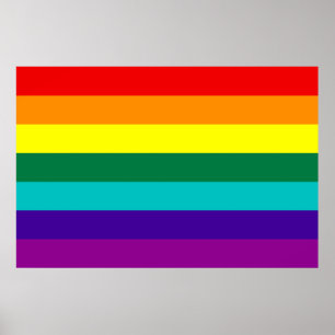 7 Stripes Rainbow Gay Pride Flag Poster