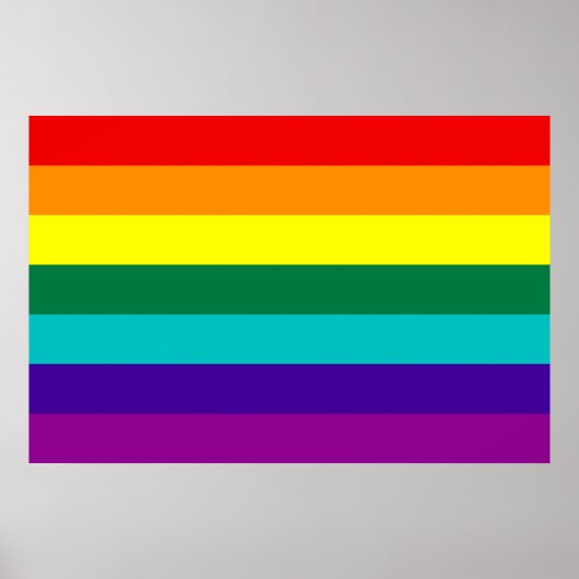 7 Stripes Rainbow Gay Pride Flag Poster (Voorkant)