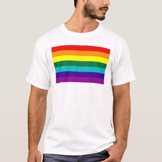 7 Stripes Rainbow Gay Pride Flag T-shirt (Voorkant)