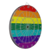 7 Stripes Rainbow Pride Flag Dartbord (Voorkant Links)