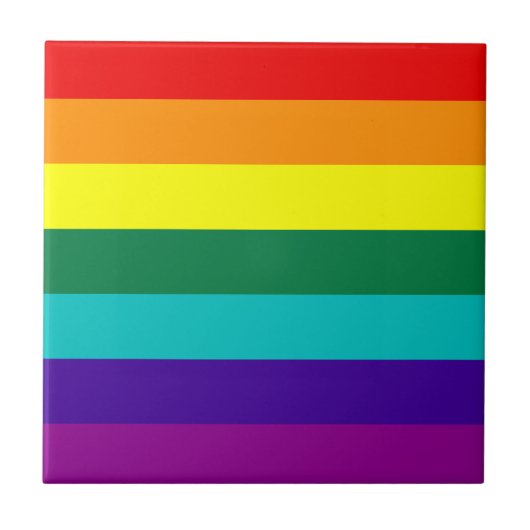 7 Stripes Regenboogkap Pride Flag Tile Tegeltje (Voorkant)