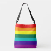7 Stripes Regenboogpride vlag Crossbody Tas (Achterkant)