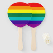 7 Stripes Regenboogpride vlag Handwaaier (Voorkant en achterkant)