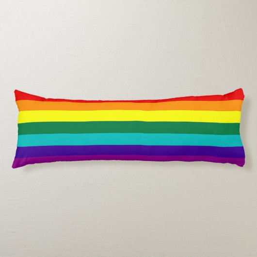 7 Stripes Regenboogpride vlag Lichaamskussen (Voorkant)