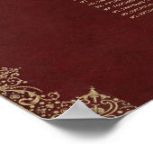 7 Tabel Burgundy Gold Script-sessieschema Poster (Hoek)