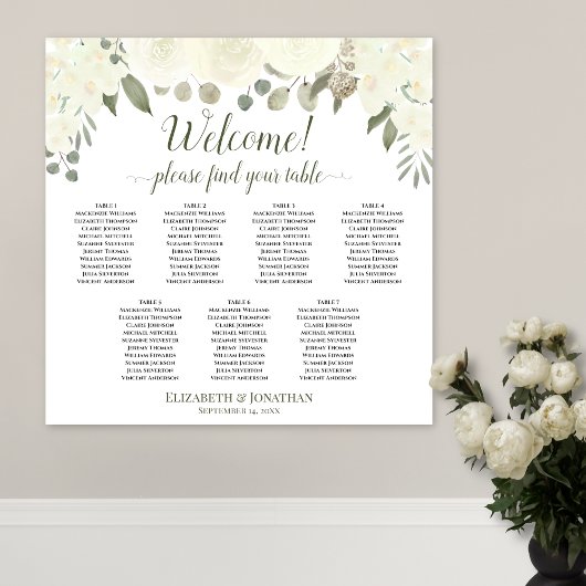 7 Tableau Blanc Floral Boho Welcome Graphique de s