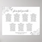 7 Tableau Blanc Mariage Sièges Diagrammes Argent (Devant)