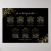 7 Tableau Mariage Plaques de sièges Gold sur noir (Devant)