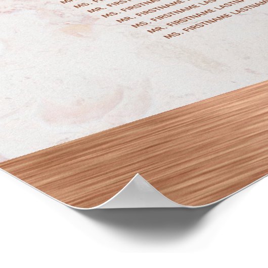 7 Tableau Sièges en cuivre Tableau Mariage Marbre  (Coin)