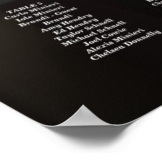 7 tables élégant tableau de sièges mariage photo (Coin)