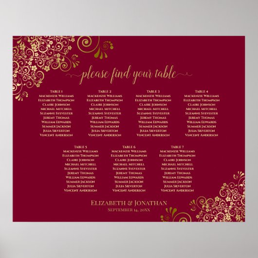 7 Tafel-schotwond en gouden weddenschappen Poster (Voorkant)