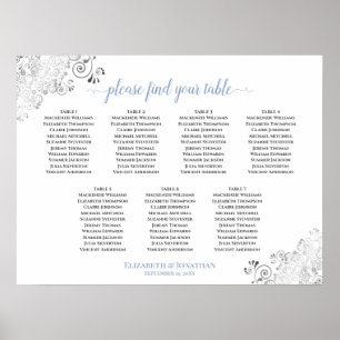 7 Tafel - Wit en Blauw - vriendelijke weddenschapp Poster