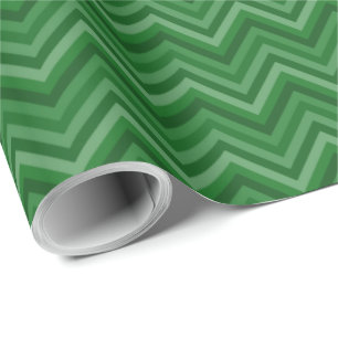 7 tinten donkergroen Zig Zag Stripe Cadeaupapier