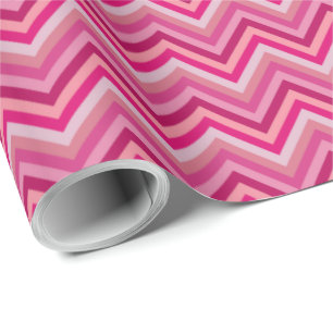 7 tinten roze zig zag streep cadeaupapier