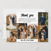 7 Trouwfoto's Retro Script Dank u Bedankkaart (Voorkant)
