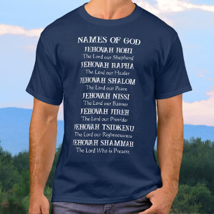 7 Verlossende namen van Jehovah, Christelijk T-shirt