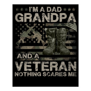 7 Veteraan Vader Dag T-shirt Ik Ben Een Vader Opa Perfect Poster