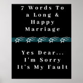 7 woorden voor een lang en gelukkig huwelijk - Pos Poster (Voorkant)