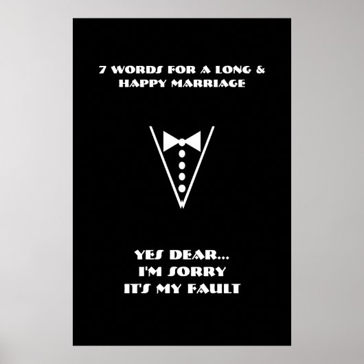 7 Words To A Long And Happy Marriage - Poster (Devant)