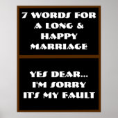7 Words To A Long And Happy Marriage - Poster (Devant)