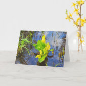 7 x 5 inch gevouwen kaart|| Steenkool Kaart (Gele Bloem)