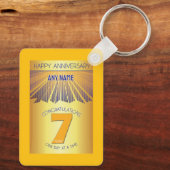 7 Year Sober Anniversary | Golden Ray 12 Step Sleutelhanger (Achterkant)