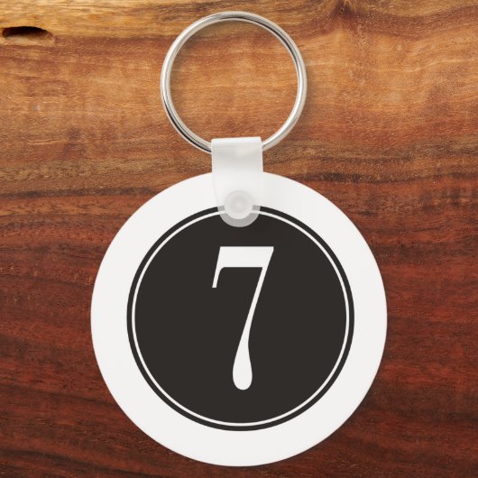 #7 Zwarte Cirkel Sleutelhanger (Voorkant)