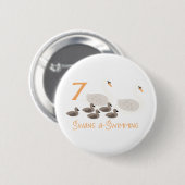 7 Zwringt een zwemmen Ronde Button 5,7 Cm (Voorkant /achterkant)