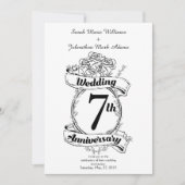 7de huwelijksjubileumrozen kaart (Voorkant)