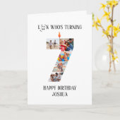7e anniversaire Carte photo (Fleur jaune)