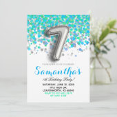 7e anniversaire Confetti Invitation (Debout devant)