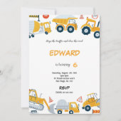 7e anniversaire Construction Boy Invitation (Devant)
