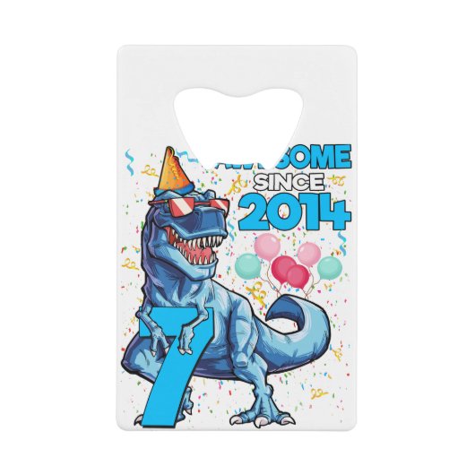 7e anniversaire Dinosaur 7 ans Garçon Enfants Awes (Devant)