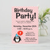 7e anniversaire invitations de fête avec mignon ma (Debout devant)