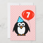 7e anniversaire invitations de fête avec mignon ma (Dos)