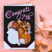 7e anniversaire Mariage Carte photo noir blanc