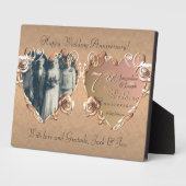 7e anniversaire Mariage Coppery Rose Plaque (Côté)