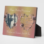 7e anniversaire Mariage Coppery Rose Plaque (Côté)