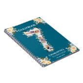 7e anniversaire Turquoise Photo Fleur Jaune Livre  (Côté Droit)