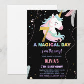 7e anniversaire Unicorn Anniversaire Invitations (Devant / Derrière)
