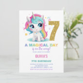 7e anniversaire Unicorn Anniversaire Invitations (Debout devant)