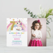 7e anniversaire Unicorn Birthday Invitations photo (Debout devant)
