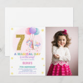 7e anniversaire Unicorn Birthday Invitations photo (Devant / Derrière)