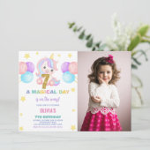 7e anniversaire Unicorn Birthday Invitations photo (Debout devant)