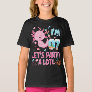 7e ben ik 7-jarig meisje Axolotl Lover Gifts T-shirt