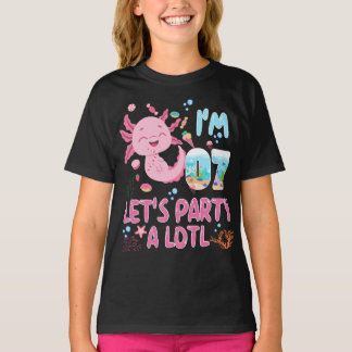 7e ben ik 7-jarig meisje Axolotl Lover Gifts T-shirt