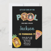 7e Black Monkey Pool Verjaardag Uitnodigingen (Voorkant)