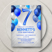 7e Boys Blue Birthday Invitation