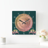 7e bruiloft Jubileum Coppery hart Embleem Vierkante Klok (Huis)