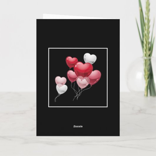 7e bruiloft Jubileum Foto Ballon Zwart Wit Kaart (Achterkant)